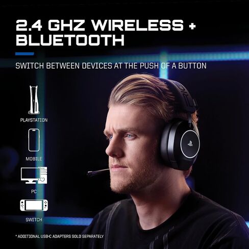 RIG R8 SPECTRE PRO HS Wireless Gaming Headset for PlayStation, PS5, PS4, PC, Mobile; Graphene Drivers, 3D Audio, Noise-Canceling Mic, 60-Hr Battery, RGB Charging Base (Renewed) in Kuwait
