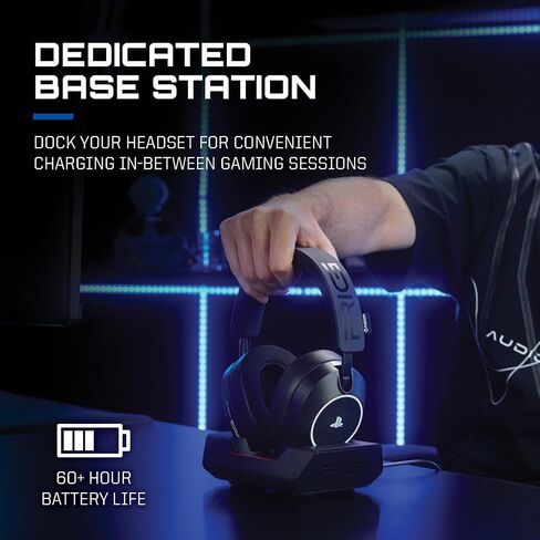 RIG R8 SPECTRE PRO HS Wireless Gaming Headset for PlayStation, PS5, PS4, PC, Mobile; Graphene Drivers, 3D Audio, Noise-Canceling Mic, 60-Hr Battery, RGB Charging Base (Renewed) in Kuwait
