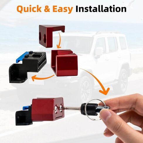 OBD2 Port Lock, Aluminum Alloy OBDII Security Lock for Cars, SUVs & Trucks, Anti-Theft OBD Connector Protector, Durable One-Piece Design, Easy Non-Invasive Installation in Saudi Arabia