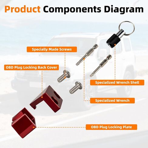 OBD2 Port Lock, Aluminum Alloy OBDII Security Lock for Cars, SUVs & Trucks, Anti-Theft OBD Connector Protector, Durable One-Piece Design, Easy Non-Invasive Installation in Saudi Arabia