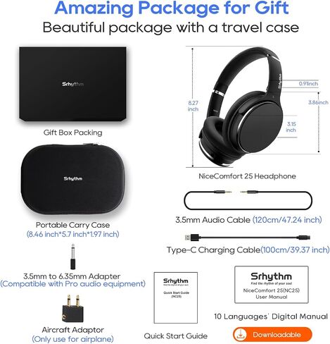 Srhythm NiceComfort 25 Lightweight Hybrid Noise Cancelling Headphones in Kuwait