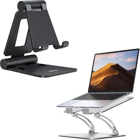 Nulaxy Adjustable Laptop Stand for Desk & Full Aluminum Cell Phone Stand in Kuwait