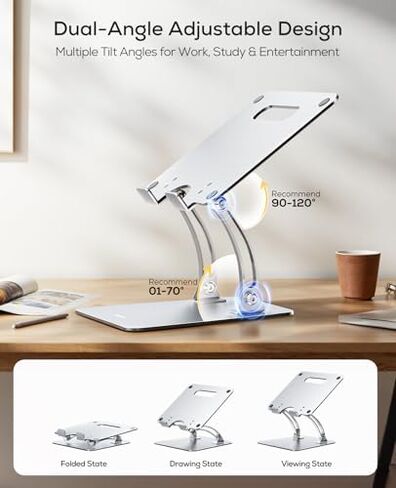 Nulaxy Adjustable Laptop Stand for Desk & Full Aluminum Cell Phone Stand in Kuwait