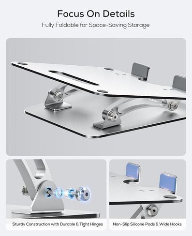 Nulaxy Adjustable Laptop Stand for Desk & Full Aluminum Cell Phone Stand in Kuwait
