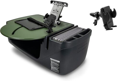 AutoExec Roadmaster Car Desk and Portable Workstation with Phone Mount, Tablet Mount and Phone Vent Clip, Army Green in Kuwait