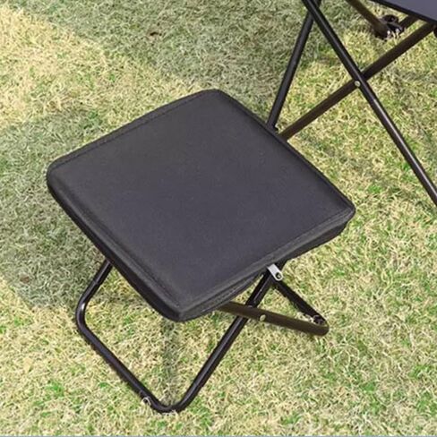 Portable Collapsible Stool, Camping Chair, Handbag Style Pocket Foldable Stool for Camping, Travel, Outdoor,Black in Kuwait