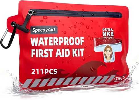 211 PCS Waterproof First Aid Kit, Emergency Supplies for Hiking & Boating in Kuwait