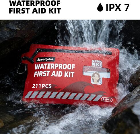 211 PCS Waterproof First Aid Kit, Emergency Supplies for Hiking & Boating in Kuwait