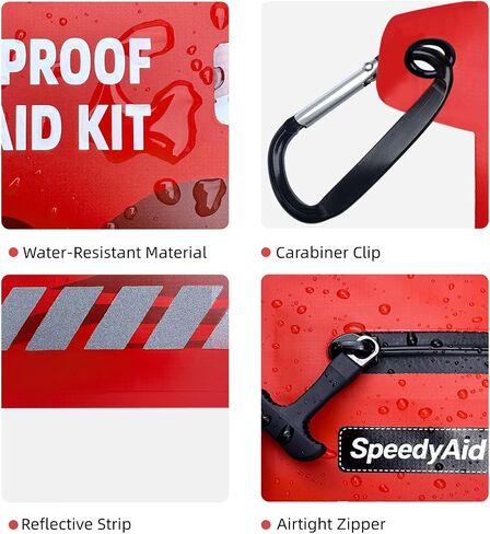 211 PCS Waterproof First Aid Kit, Emergency Supplies for Hiking & Boating in Kuwait