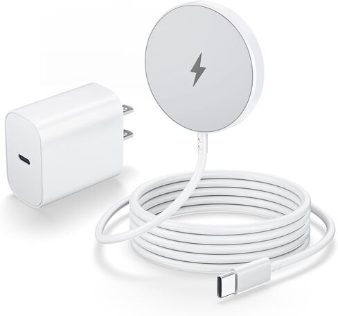 Magnetic Wireless Charger [Apple MFi Certified], 3.3FT 15W Fast Apple Mag-Safe Charger Pad with USB C Fast Charging Block Compatible with iPhone 17/Air/Pro/Pro Max/16/15/14/13/Plus/Pro/Pro Max,AirPods in Kuwait