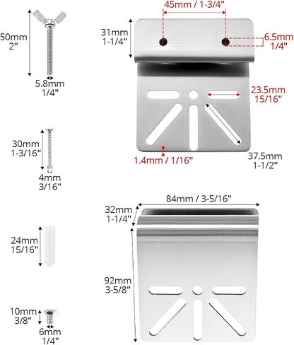 QWORK Gutter Mount Bracket for Solar Security Cameras, Universal 304 Stainless Steel Camera Mounting Brackets, 1 Pack in Kuwait