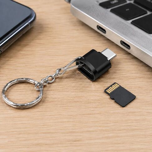 USB C SD Card Reader, Micro SD TF Memory Card Reader with USB C to USB Adapter for SD SDHC SDXC and TF Cards, Compatible with Phone 17 16 15 Pad acBook Galaxy Phones and Laptops,Black in Kuwait