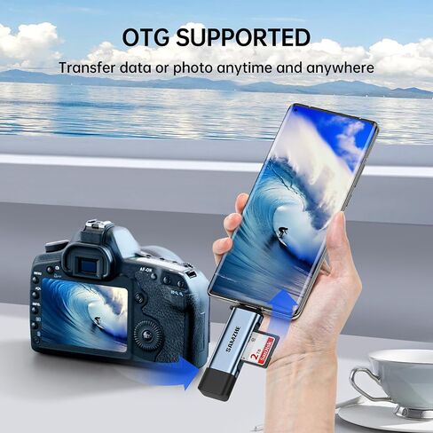 SAMZHE SD Card Reader USB C, USB 3.0 Micro SD Card Reader 2 in 1 Memory Card Reader for MicroSD SDHC SDXC Compatible with PC Computer MacBook Laptop iPad iPhone 17 16 15 Pro/Pro Max in Kuwait