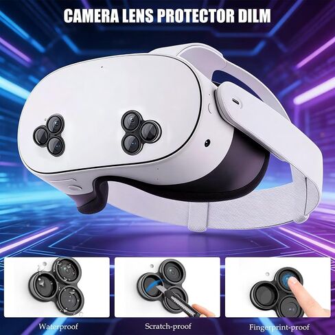 (New) HD Camera Lens Protector Film Fit for Meta/Oculus Quest 3s, VR Accessories Anti-scratch Lens Cover, 9H Tempered Glass, Alloy Frame, 2pcs in Kuwait