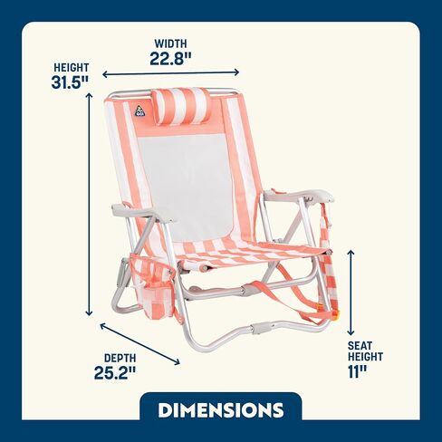GCI Outdoor Sidekick Beach Chair - Coral Stripes in Saudi Arabia