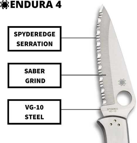 Spyderco Endura 4 Folding Pocket Knife, SpyderEdge in Kuwait