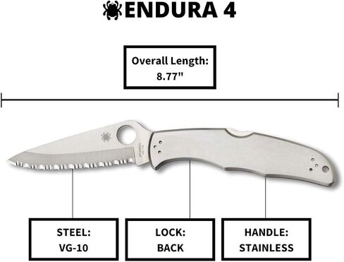 Spyderco Endura 4 Folding Pocket Knife, SpyderEdge in Kuwait