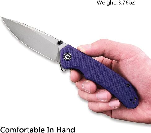 CIVIVI Brazen Folding Pocket Knife,3.5-Inch 14C28N PlainEdge Blade,Outdoor Camping Hiking Knife with Thumb Stud and Flipper opener,G-10 Handle Tool for EDC C2102A (Purple) in Saudi Arabia