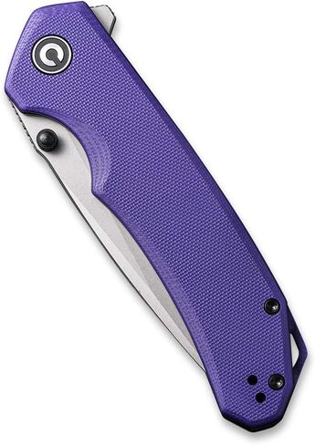 CIVIVI Brazen Folding Pocket Knife,3.5-Inch 14C28N PlainEdge Blade,Outdoor Camping Hiking Knife with Thumb Stud and Flipper opener,G-10 Handle Tool for EDC C2102A (Purple) in Saudi Arabia