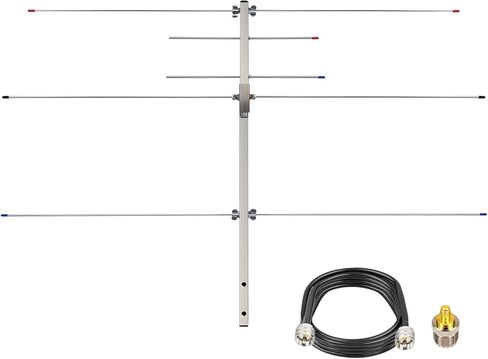 Yagi Antenna for Ham Radio Dual Band 2m 70cm VHF UHF (136-174/400-470MHz) 5 Element U2V3 Outdoor Directional Base Antenna with 32ft Cable for 2 Meter 144 MHz Handheld Repeater Satellite in Kuwait