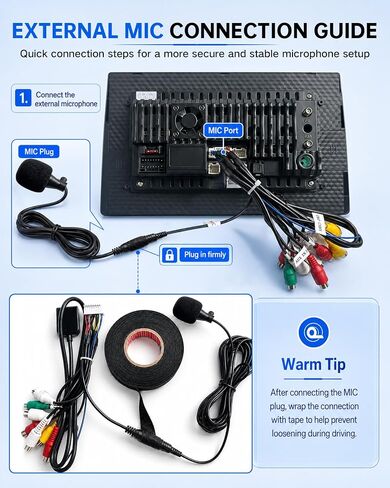 Car Microphone 3.5mm TRS External Mic for Bluetooth Car Stereo, Hands-Free Microphone for Android Head Unit, GPS Radio & DVD Player, Plug and Play with 3M Cable, Clip & Adhesive Mount in Saudi Arabia