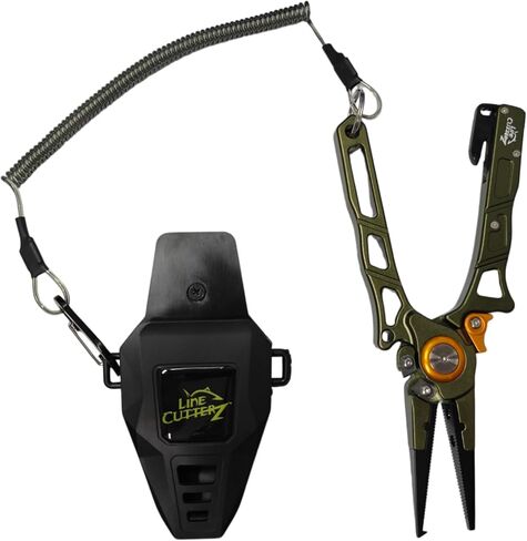 Line Cutterz Elite Saltwater Fishing Pliers, Patented Ceramic Braid and Line Cutter, Hook Remover, Sheath and Lanyard (Split Ring Tip) in Kuwait