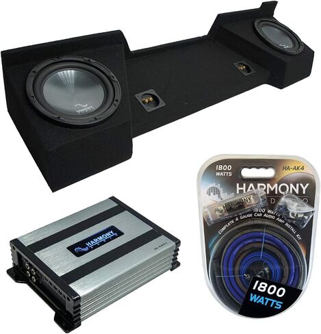 Harmony Audio R104 10" Sub Box with Amp Fits 07-13 Chevy Silverado Ext Cab in Kuwait