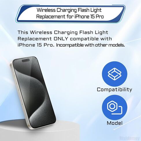 NFC Wireless Charging Flash Light Replacement for iPhone 15 Pro in Kuwait