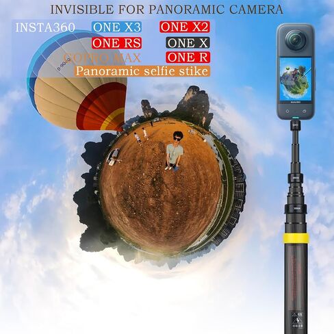 3m Extended Edition Selfie Stick, (9.8ft) Carbon Fiber Invisible Pole, for Insta360 X6/X5/X4 Insta 360 X3 ONE X2, ONE R, ONE X, ONE GO 3S 3 2 Gopro Max Action Camera in Kuwait
