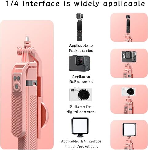72" Pink Dual Phone Selfie Stick Tripod with Remote, MagSafe & Clip in Kuwait