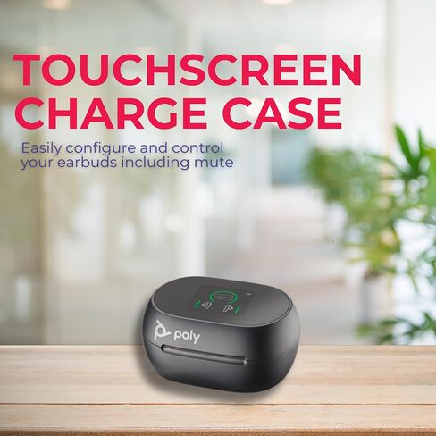 Poly Plantronics Voyager Free 60+ Bluetooth UC Earbuds with Touchscreen Charge Case (Teams, USB-C) - Global Teck Bundle with Microfiber Cloth - Compatible with Popular and Latest Meeting Platforms in Kuwait