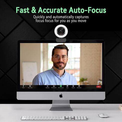 Angetube 1080P USB Webcam with Ring Light Autofocus & Microphone for PC Mac in Kuwait