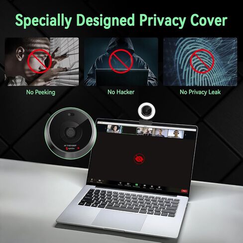 Angetube 1080P USB Webcam with Ring Light Autofocus & Microphone for PC Mac in Kuwait