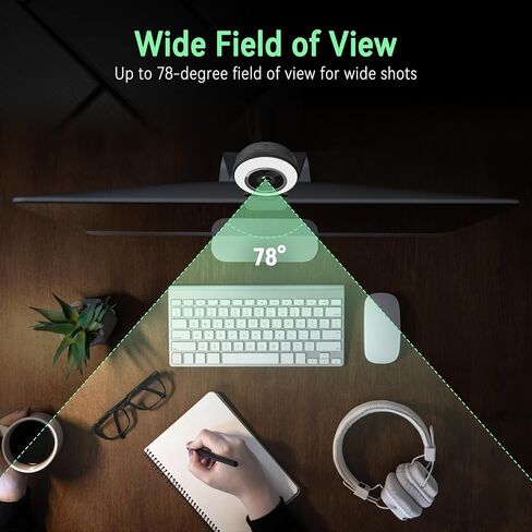 Angetube 1080P USB Webcam with Ring Light Autofocus & Microphone for PC Mac in Kuwait