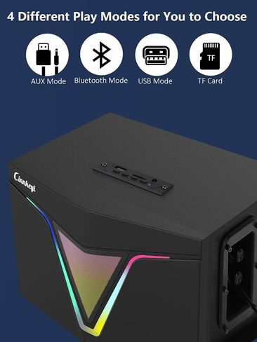 2.1 USB-Powered Computer Speaker with Subwoofer,PC Speakers with subwoofer-Dual 4.7'' mid-Treble Full-Range Satellites for PC,Speaker with Dynamic RGB,Up to 16W, 3.5mm Inputs in Kuwait