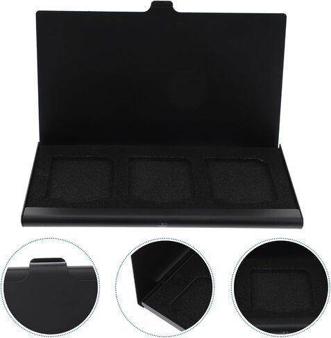 Cabilock 2pcs Black Memory Card Storage Case Portable Holder Anti-Shock Organizer for Camera Memory Cards in Kuwait
