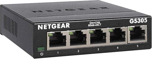 Netgear GS305-100PAS 5-Port Gigabit Ethernet Unmanaged Switch, Desktop, Internet Splitter, Sturdy Metal, Fanless, Plug-and-Play (GS305) in Kuwait