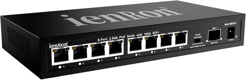 2.5G PoE+ Switch 8 Port with 10G SFP+ Uplink , IEEE 802.3af/at PoE 2.5gb Ethernet, 30W Per Port, 120W Total, 60Gbps Capacity, Vlan, Fanless Metal,6KV, Plug-and-Play for IP Cameras, APs, NAS,Office in Kuwait