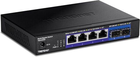 TRENDnet 6-Port Unmanaged Multi-Gig Switch, 4 x 2.5GBASE-T Ports, 2 x 10G SFP+ Ports Fanless, Compact Desktop Design, Metal Housing,Black, TEG-S562 (Renewed) in Kuwait
