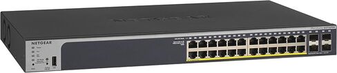 NETGEAR 28-Port PoE Gigabit Ethernet Smart Switch (GS728TPP) - Managed, Optional Insight Cloud Management, 24 x PoE+ @ 380W, 4 x 1G SFP, Desktop or Rackmount, and Limited Lifetime Protection in Kuwait