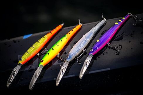 Berkley Flicker Minnow Fishing Lure, Flashy Perch, 1/3 oz, 3 1/2in | 9cm Crankbaits, Realistic Minnow Profile, Sharp Dive Curve Gets to Fish Quickly, Equipped with Fusion19 Hook in Kuwait