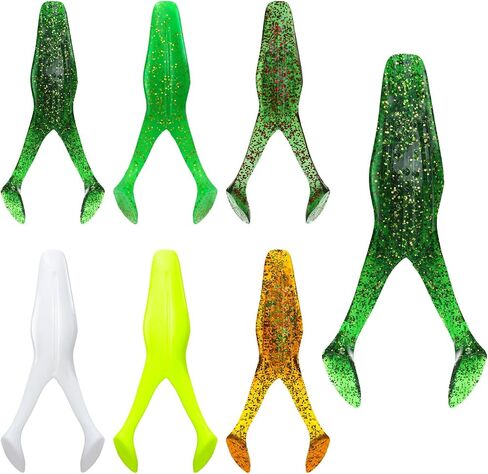 6 Pcs Topwater Frog Lure for Bass Fishing 4.13 Inch Rabbit Frog Fishing Lures Gear Soft TPE Plastic Floating Bait with Weedless Hooks for Freshwater Saltwater Bass Trout in Kuwait