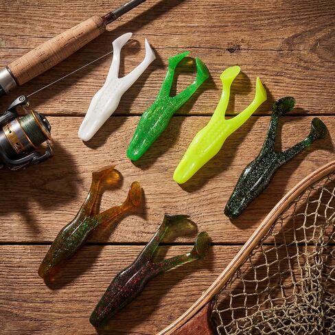 6 Pcs Topwater Frog Lure for Bass Fishing 4.13 Inch Rabbit Frog Fishing Lures Gear Soft TPE Plastic Floating Bait with Weedless Hooks for Freshwater Saltwater Bass Trout in Kuwait