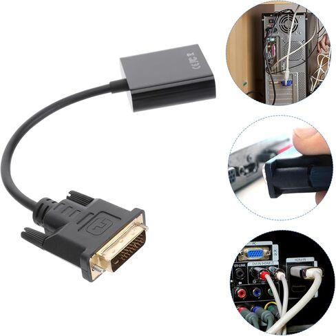 PartyKindom 2pcs to Vga Converter Cable Video Adapter Male to Vga Female Supports Pc HDTV Black No Driver Required in Kuwait