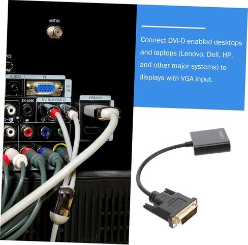 PartyKindom 2pcs to Vga Converter Cable Video Adapter Male to Vga Female Supports Pc HDTV Black No Driver Required in Kuwait