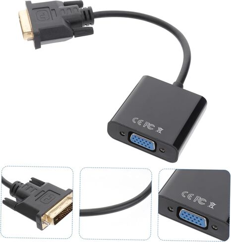 PartyKindom 2pcs to Vga Converter Cable Video Adapter Male to Vga Female Supports Pc HDTV Black No Driver Required in Kuwait