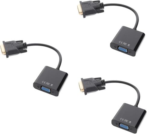 PartyKindom 3pcs Dvi to Vga Adapter Digital to Analog Converter Connect Dvi Vga Displays No Software Needed in Kuwait