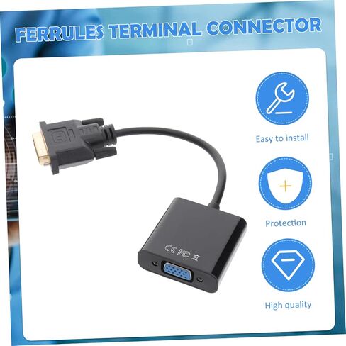 PartyKindom 3pcs Dvi to Vga Adapter Digital to Analog Converter Connect Dvi Vga Displays No Software Needed in Kuwait