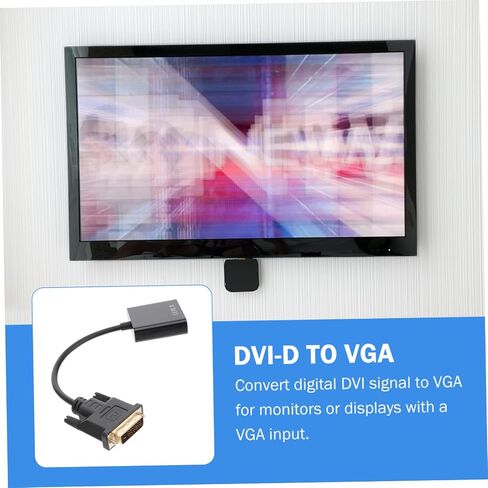 PartyKindom 3pcs Dvi to Vga Adapter Digital to Analog Converter Connect Dvi Vga Displays No Software Needed in Kuwait