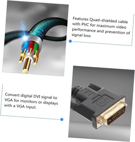 PartyKindom 3pcs Dvi to Vga Adapter Digital to Analog Converter Connect Dvi Vga Displays No Software Needed in Kuwait